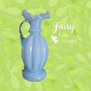 FENTON Blue Blown Glass Vase